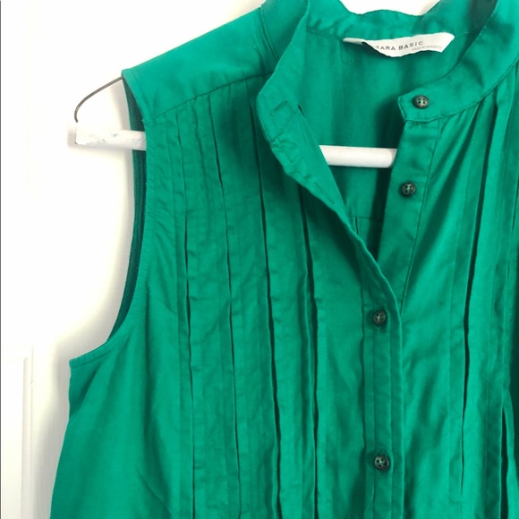 Zara Green Sleeveless Dress - Picture 2 of 4